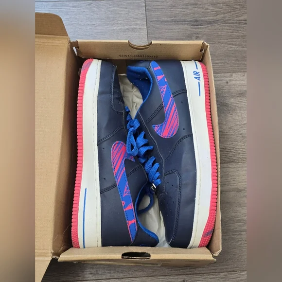 Air Force 1 '07 Nike Dark Blue White Mens 8 Streetwear Athleisure Sporty - Picture 2 of 13